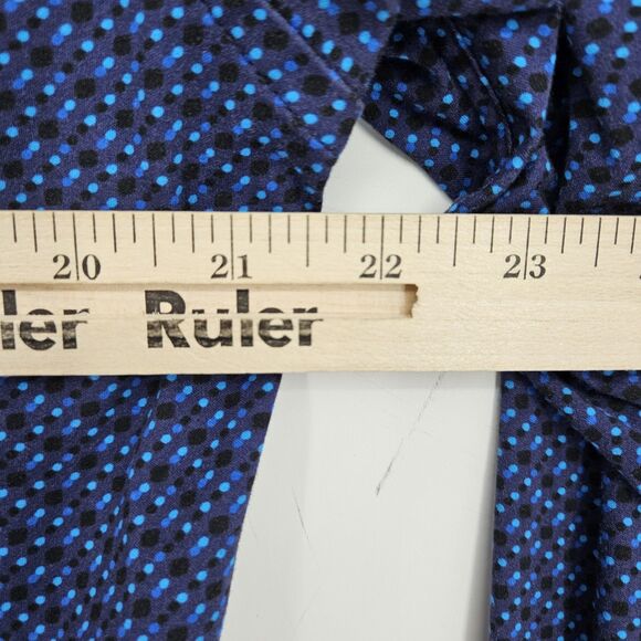 Butter Cloth Shirt Mens Large‎ Blue Circles Preppy Button Up Stretch FLAWS - Picture 9 of 11